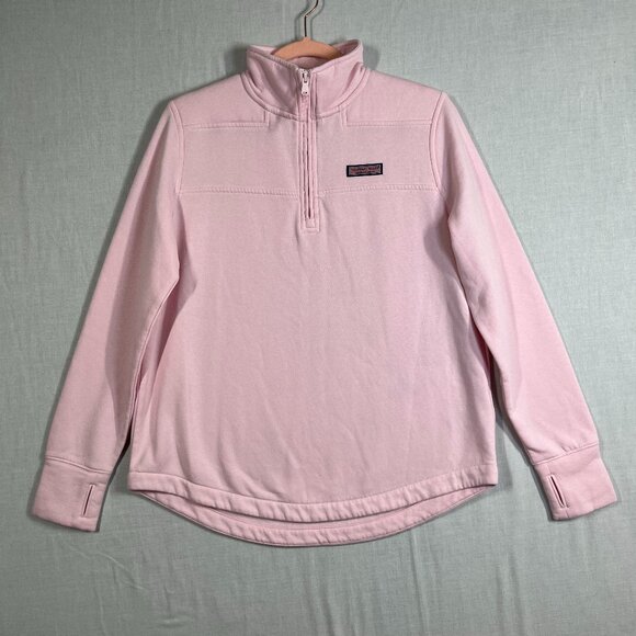Vineyard Vines Sweater Womens XS Pink 1/4 Zip Oversized Pullover 20.5" PTP - Picture 1 of 9